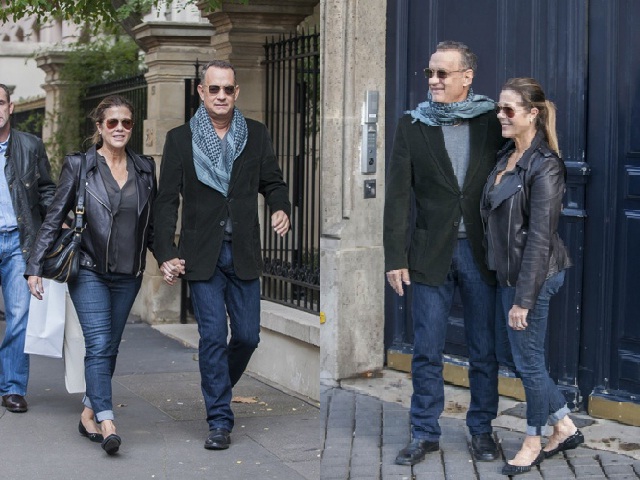 Том Хэнкс с женой в Париже