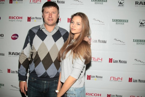 Евгений Кафельников с дочерью Алесей