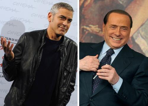 Джордж Клуни / George Clooney и Сильвио Берлускони / Silvio Berluskoni